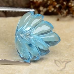 Topacio Azul Suizo natural de 7.81 ct, Corte Flor, Transparente