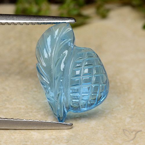 5.13ct Natural Azul Suizo Topacio, Corte Flor, Transparente