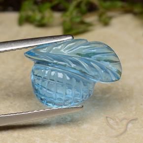 Topacio Azul Suizo natural de 5.13 ct, Corte Flor, Transparente