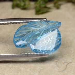 Topacio Azul Suizo natural de 5.13 ct, Corte Flor, Transparente