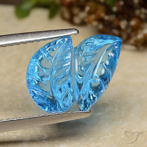 5.81ct Natural Azul Suizo Topacio, Corte Flor, Transparente