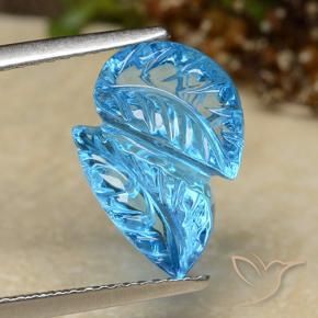 Topacio Azul Suizo natural de 5.81 ct, Corte Flor, Transparente