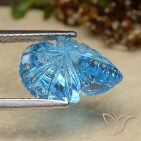 Topacio Azul Suizo natural de 5.81 ct, Corte Flor, Transparente