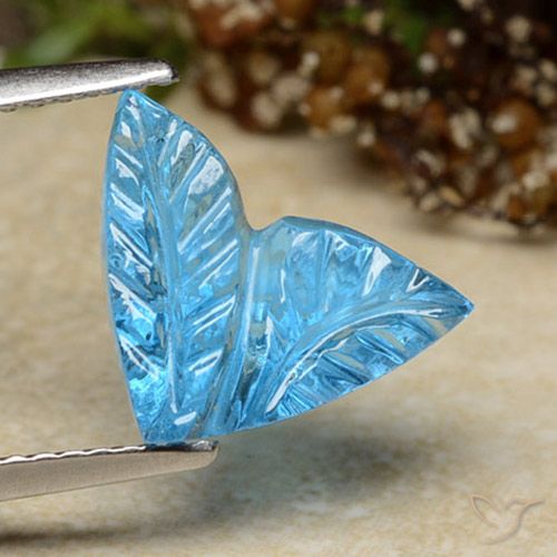4.41ct Natural Azul Suizo Topacio, Corte Flor, Transparente