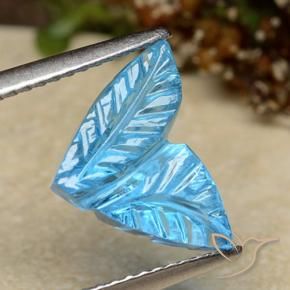Topacio Azul Suizo natural de 4.41 ct, Corte Flor, Transparente