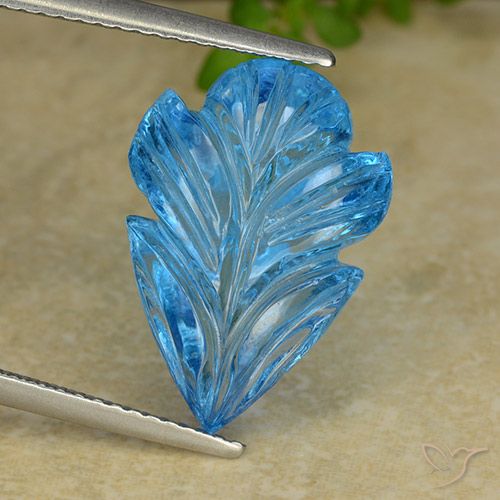 10.37ct Natural Azul Suizo Topacio, Corte Flor, Transparente