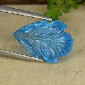 Topacio Azul Suizo natural de 10.37 ct, Corte Flor, Transparente