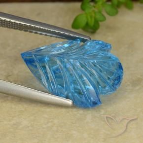 Topacio Azul Suizo natural de 10.37 ct, Corte Flor, Transparente