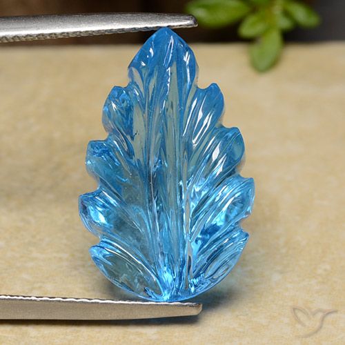 13.36ct Natural Azul Suizo Topacio, Corte Flor, Transparente