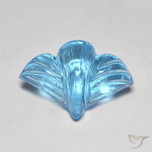 Topacio Azul Suizo natural de 7.30 ct, Corte Flor, Transparente
