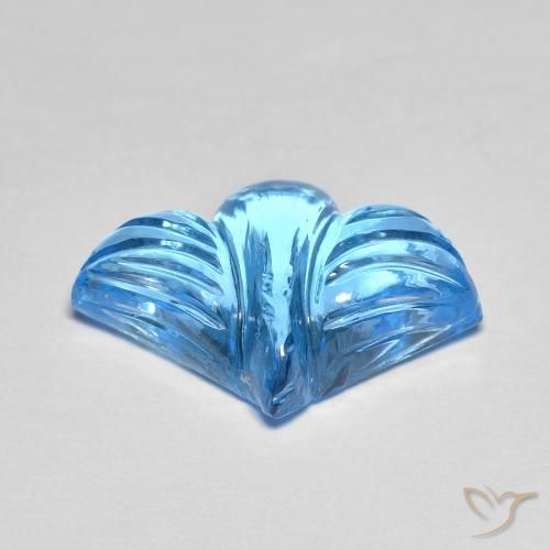 Topacio Azul Suizo natural de 7.30 ct, Corte Flor, Transparente