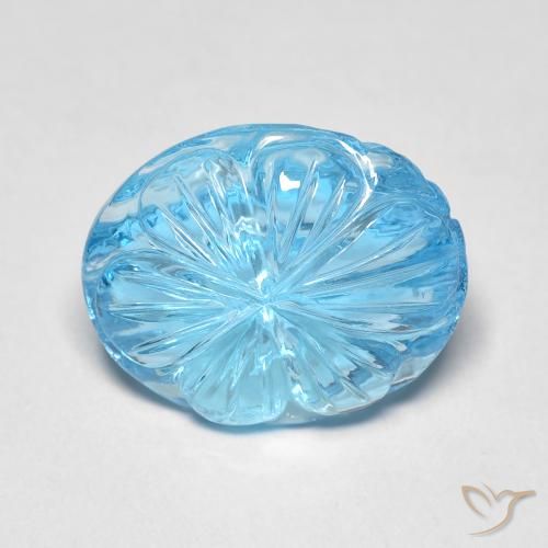 8.37ct Natural Azul Suizo Topacio, Ovalada, Transparente