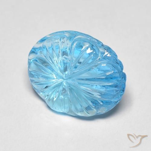Topacio Azul Suizo natural de 8.37 ct, Ovalada, Transparente
