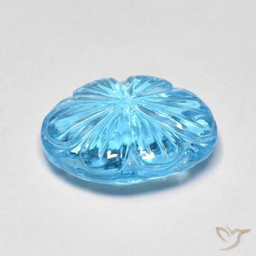 Topacio Azul Suizo natural de 8.37 ct, Ovalada, Transparente