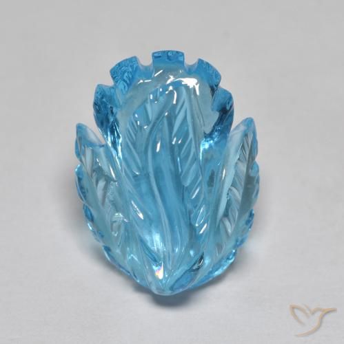 13.53ct Natural Azul Suizo Topacio, Corte Flor, Transparente