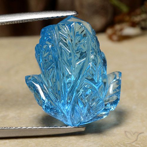 19.85ct Natural Azul Suizo Topacio, Corte Flor, Transparente