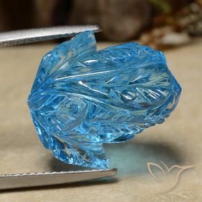 Topacio Azul Suizo natural de 19.85 ct, Corte Flor, Transparente