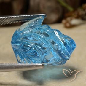 Topacio Azul Suizo natural de 19.85 ct, Corte Flor, Transparente