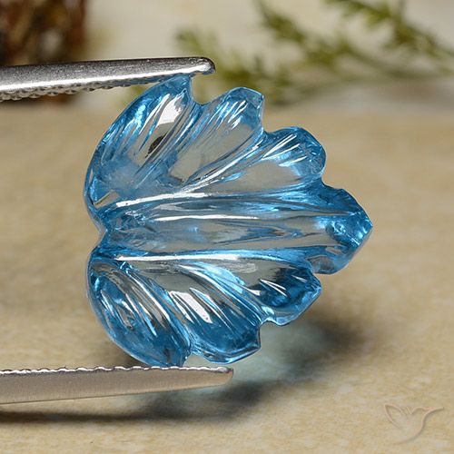 8.71ct Natural Azul Suizo Topacio, Corte Flor, Transparente