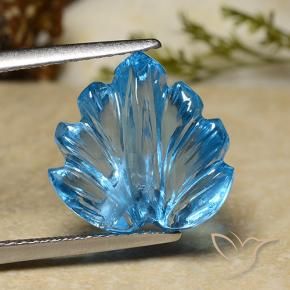 Topacio Azul Suizo natural de 8.71 ct, Corte Flor, Transparente