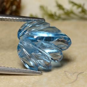 Topacio Azul Suizo natural de 8.71 ct, Corte Flor, Transparente