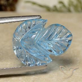 Topacio Azul Suizo natural de 4.68 ct, Corte Flor, Transparente
