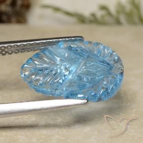 Topacio Azul Suizo natural de 4.68 ct, Corte Flor, Transparente