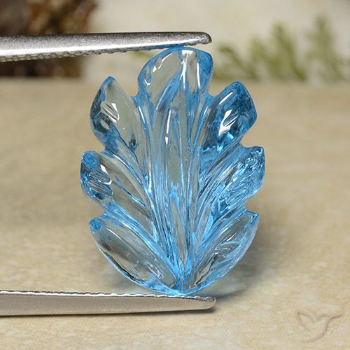 10.13ct Natural Azul Suizo Topacio, Corte Flor, Transparente