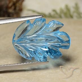 Topacio Azul Suizo natural de 10.13 ct, Corte Flor, Transparente