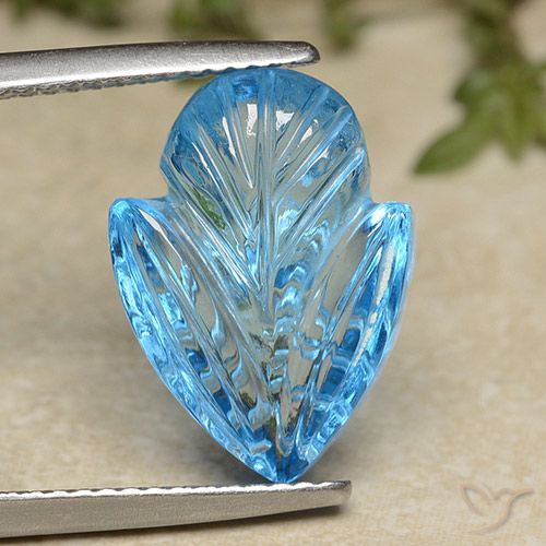 9.54ct Natural Azul Suizo Topacio, Corte Flor, Transparente