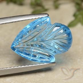 Topacio Azul Suizo natural de 9.54 ct, Corte Flor, Transparente
