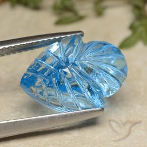 Topacio Azul Suizo natural de 9.54 ct, Corte Flor, Transparente
