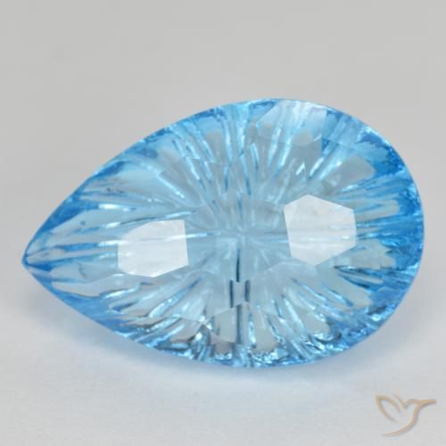 11.55ct Natural Azul Suizo Topacio, En forma de pera, Transparente