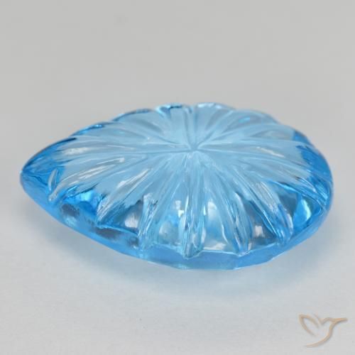 Topacio Azul Suizo natural de 11.55 ct, En forma de pera, Transparente