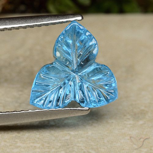 3.51ct Natural Azul Suizo Topacio, Corte Flor, Transparente