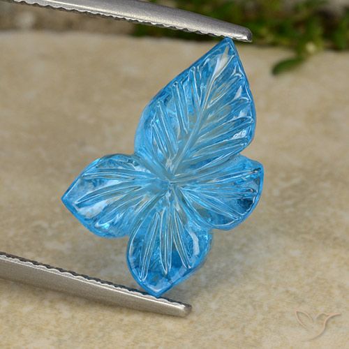 8.01ct Natural Azul Suizo Topacio, Corte Flor, Transparente