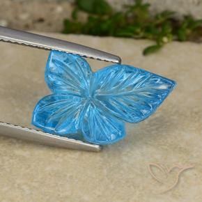 Topacio Azul Suizo natural de 8.01 ct, Corte Flor, Transparente