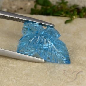 Topacio Azul Suizo natural de 8.01 ct, Corte Flor, Transparente