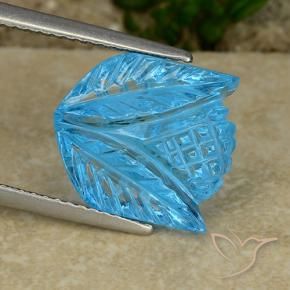 Topacio Azul Suizo natural de 8.41 ct, Corte Flor, Transparente