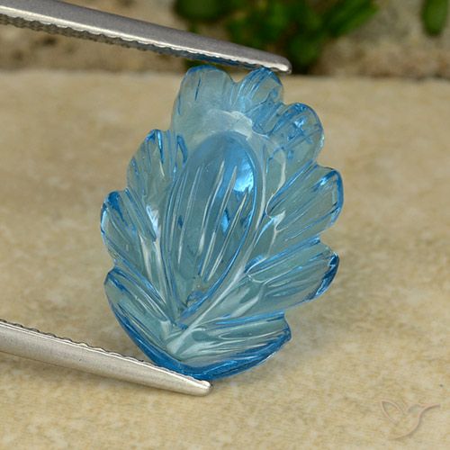9.91ct Natural Azul Suizo Topacio, Corte Flor, Transparente