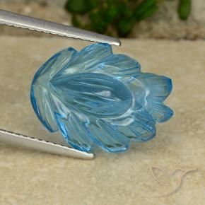 Topacio Azul Suizo natural de 9.91 ct, Corte Flor, Transparente