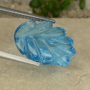 Topacio Azul Suizo natural de 9.91 ct, Corte Flor, Transparente