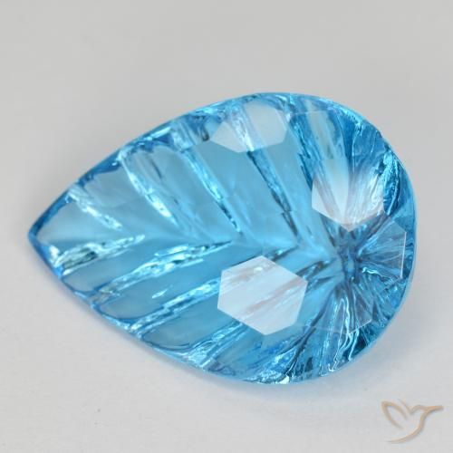 6.79ct Natural Azul Suizo Topacio, En forma de pera, Transparente