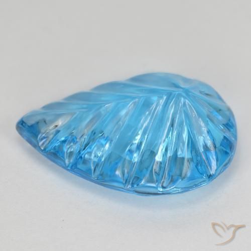 Topacio Azul Suizo natural de 6.79 ct, En forma de pera, Transparente