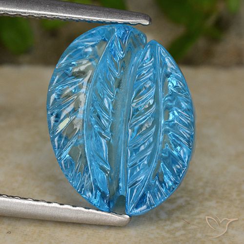 6.69ct Natural Azul Suizo Topacio, Corte Flor, Transparente