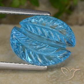 Topacio Azul Suizo natural de 6.69 ct, Corte Flor, Transparente