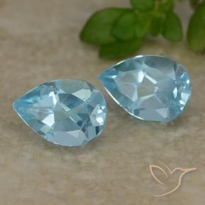 Gemas de Topacio Azul Cielo natural de 1.71 ct, En forma de pera, VVS-VS