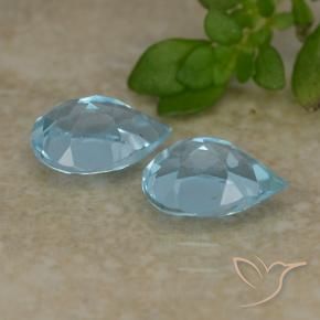 Gemas de Topacio Azul Cielo natural de 1.71 ct, En forma de pera, VVS-VS