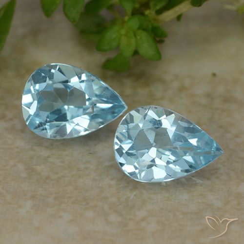 1.65ctw Natural Azul Cielo Topacio, En forma de pera, VVS-VS
