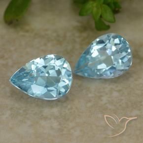 Gemas de Topacio Azul Cielo natural de 1.65 ct, En forma de pera, VVS-VS